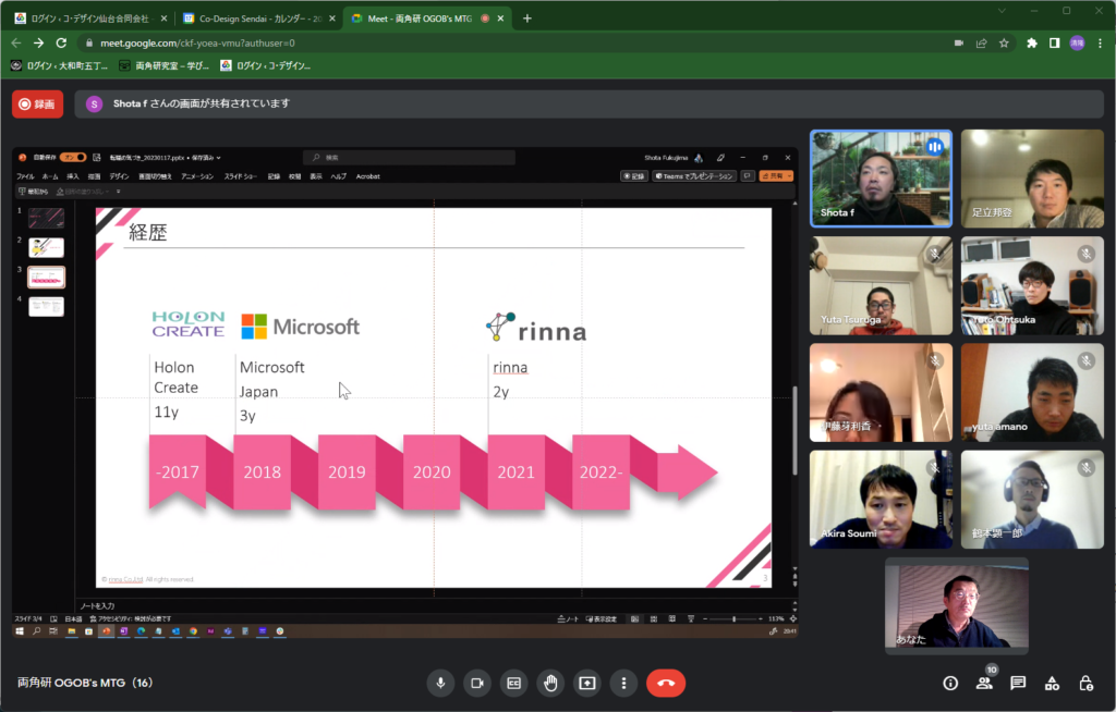 福嶌さんの発表風景（1）
